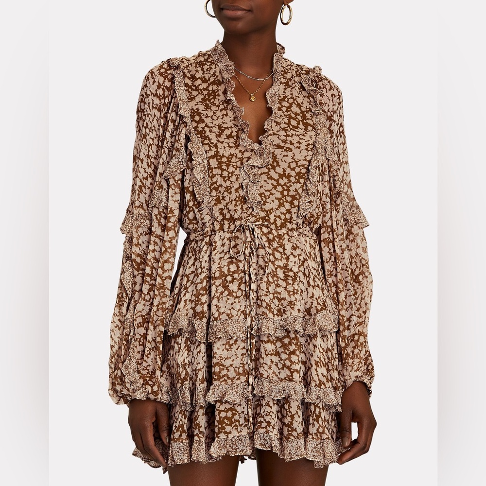 SHONA JOY Claudette Balloon Sleeve Floral Mini Dress